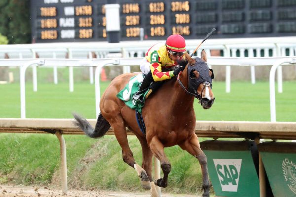 Quiet Confidence is all confidence as she leads the field at Churchill Downs gate to wire!